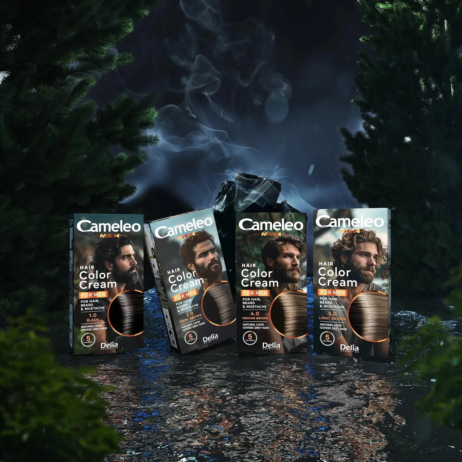 Крем-краска для волос Cameleo Men Стойкая Эффективно закрашивает седые волосы! Легкий в использовании. Эффект заметен через 5 мин. Без аммиака, PPD и парабенов Черный, фото №6