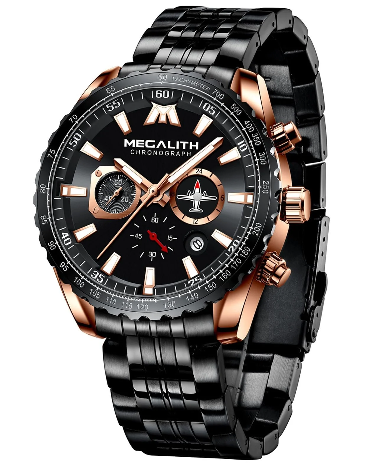 Годинник MEGALITH Чоловічий з нержавіючої сталі Хронограф, фото №1