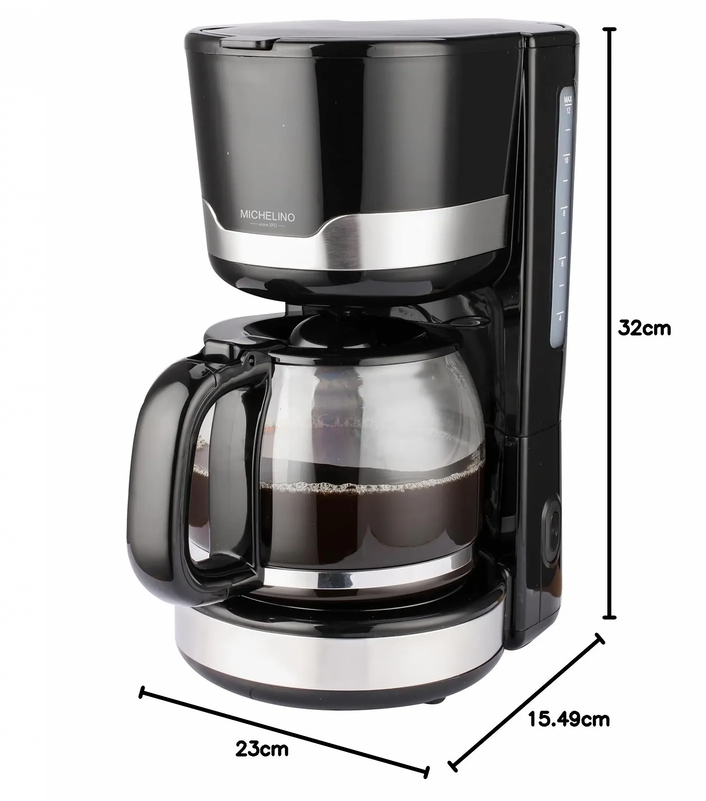 Капельная кофеварка Michelino 1000 W 1.5 л с антикапельной системой черная, фото №3