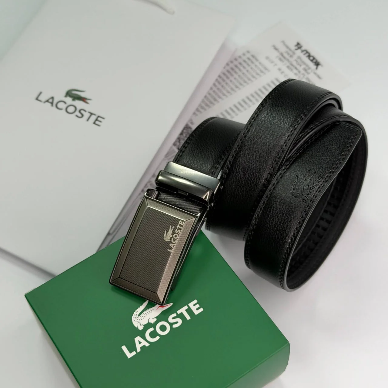 Чоловічий шкіряний ремінь автомат Lacoste, фото №3 Чоловічий шкіряний ремінь автомат Lacoste, фото №3