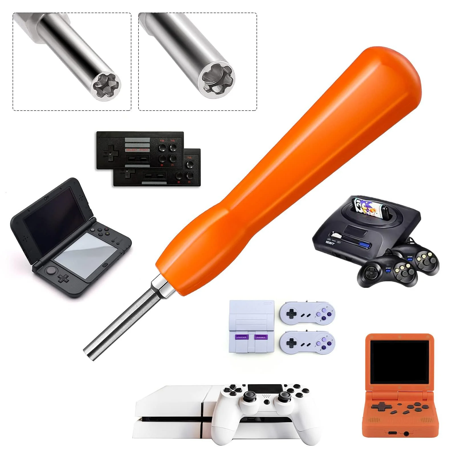 Двостороння викрутка Gamebit 4.5 мм та 3.8 мм для ремонту ігрових консолей NES SNES N64, фото №7