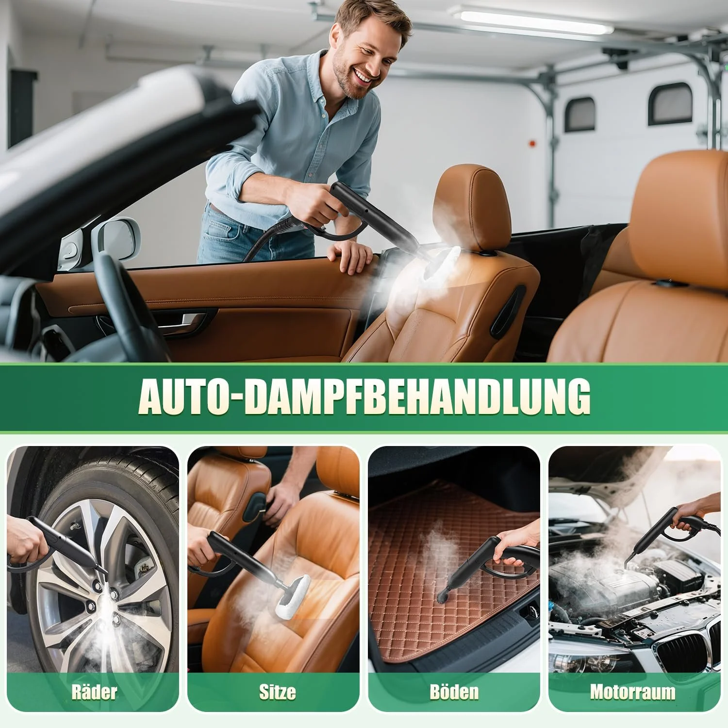 Пароочисник Rolipo 2000 W 4 бар 2 л 40 хвилин 160 °C 13 аксесуарів, фото №7