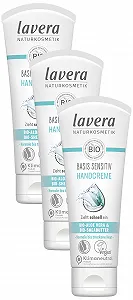 Крем для рук lavera Basis Sensitiv с органическим алоэ вера и органическим маслом ши - быстро впитывается - длительное увлажнение - интенсивный уход - натуральная косметика - веганский - органический (3 x 75 мл) - Фото 1