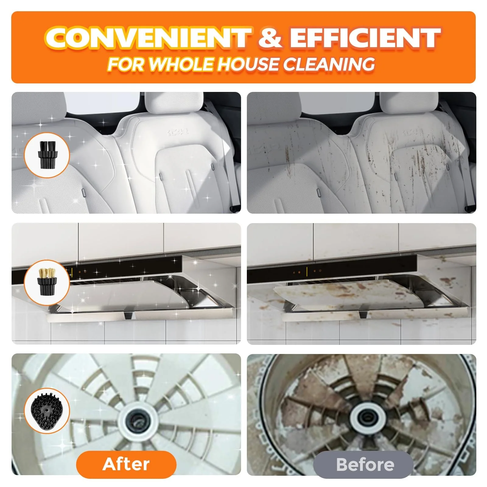 Пароочисник 2500 Вт, ручний пристрій для дому, портативний, високотемпературна машина для кухні, ванної кімнати, плитки, оббивки Білий, фото №6 Пароочисник 2500 Вт, ручний пристрій для дому, портативний, високотемпературна машина для кухні, ванної кімнати, плитки, оббивки Білий, фото №6