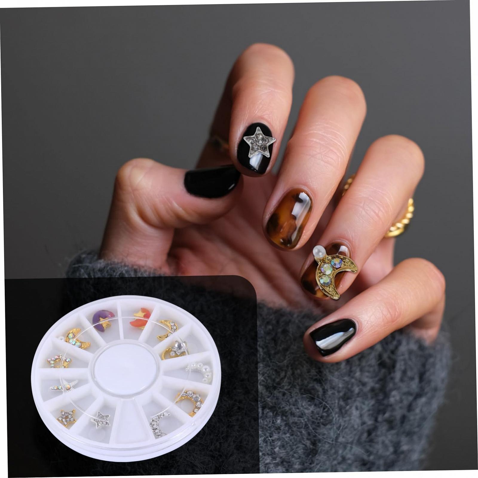 Украшения для ногтей FRCOLOR 24 шт. со стразами и коробкой для хранения заклепки для ногтей для креативного дизайна ногтей, подходят для начинающих, фото №4
