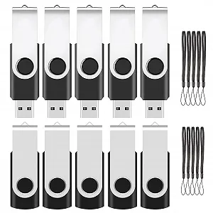 USB-накопичувач ABLAZE 4GB Pack of 10 High Speed USB 2.0 Swivel Чорний - Фото 1