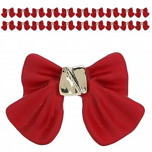 Набор бантиков для дизайна ногтей 20 шт., бантики для DIY украшений для ногтей, поделок, одежды, телефонов, ювелирных изделий, аксессуары для ногтей (Красный) - Фото 1