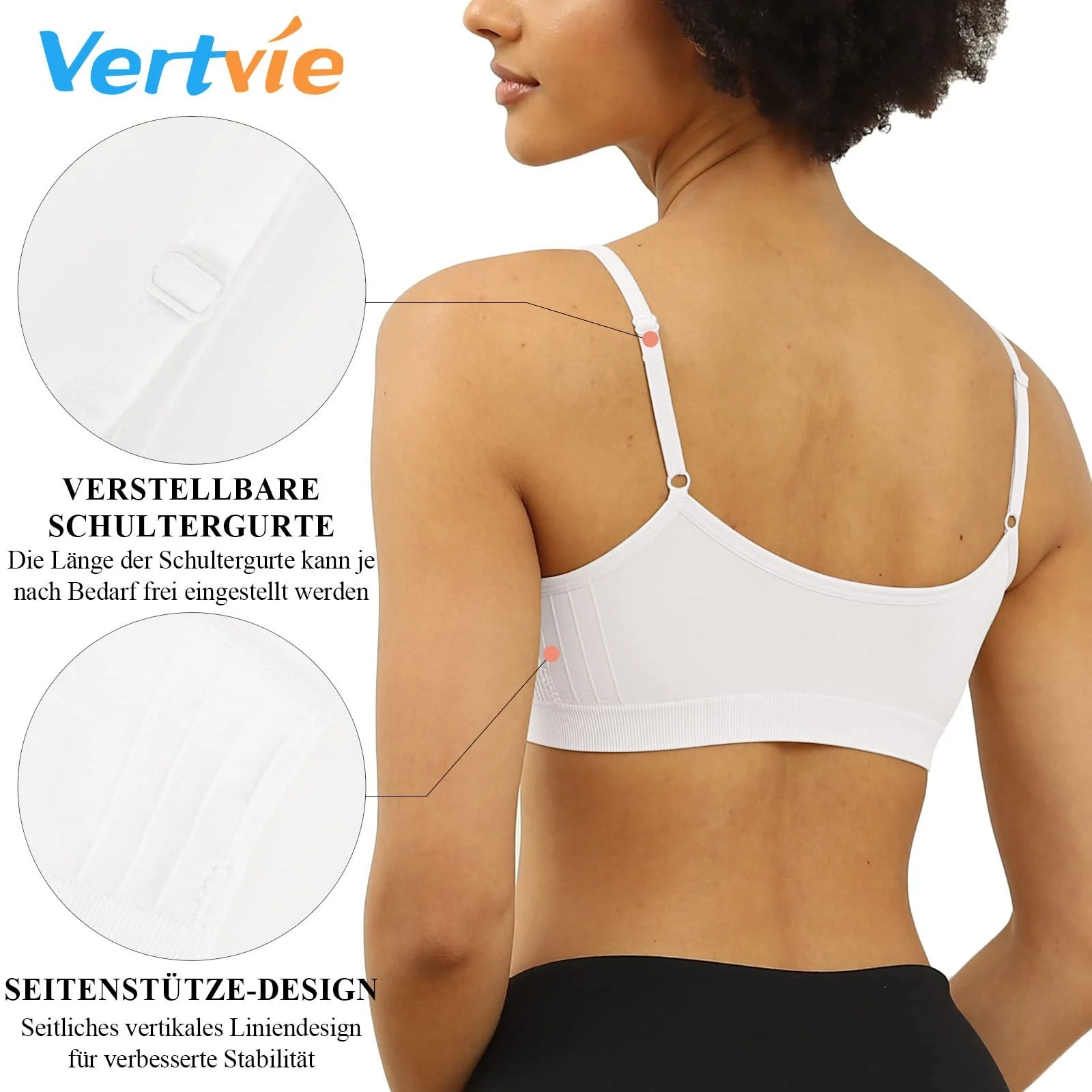 Спортивний бюстгальтер Vertvie Women's Push-Up еластичний тонкий без кісточок, фото №4