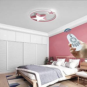 Светильник MyLjp Детская комната LED Современный Потолочный Диммируемый с Пультом розовый 55 см - Фото 1