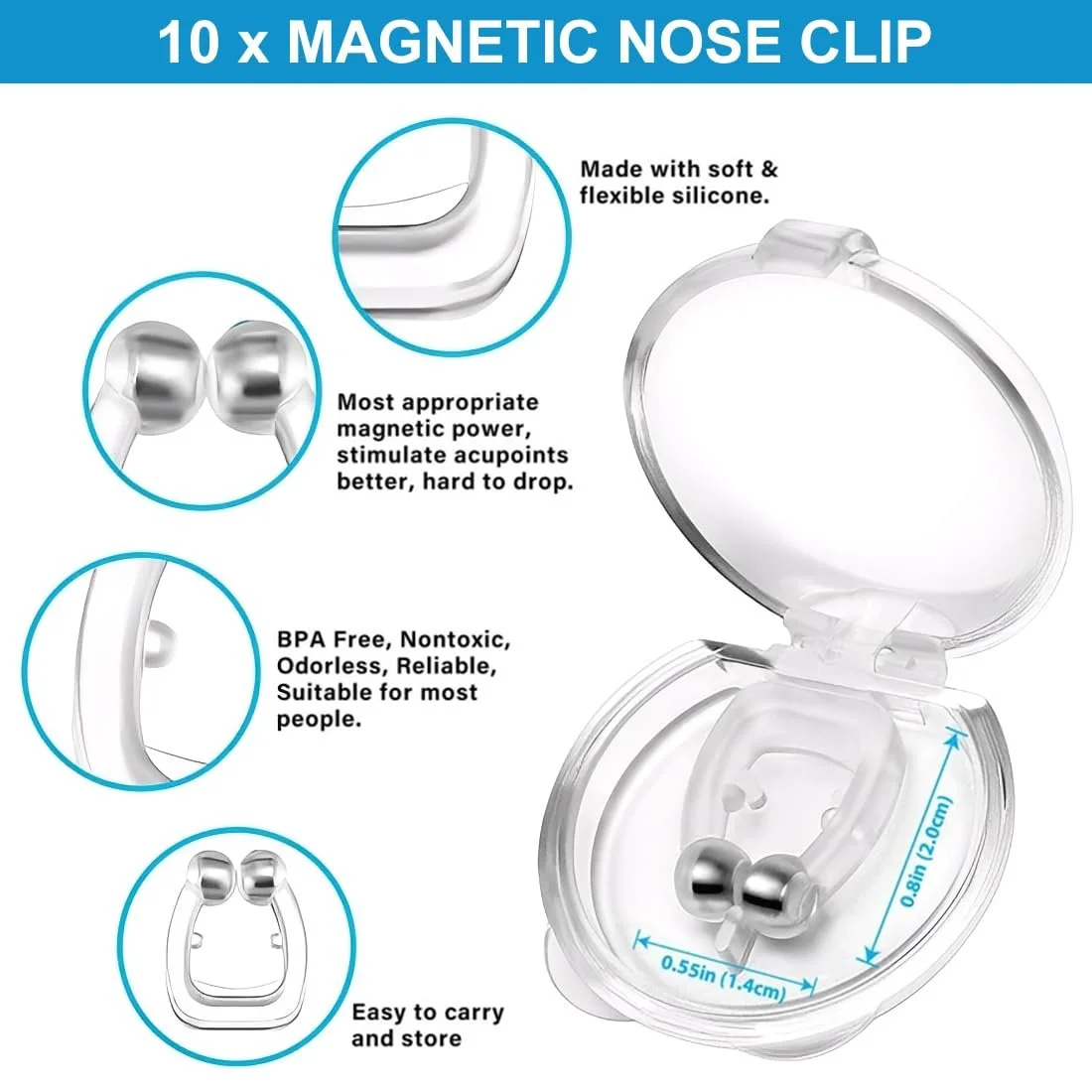 Клипсы для носа Магнитные силиконовые 10 шт., фото №2