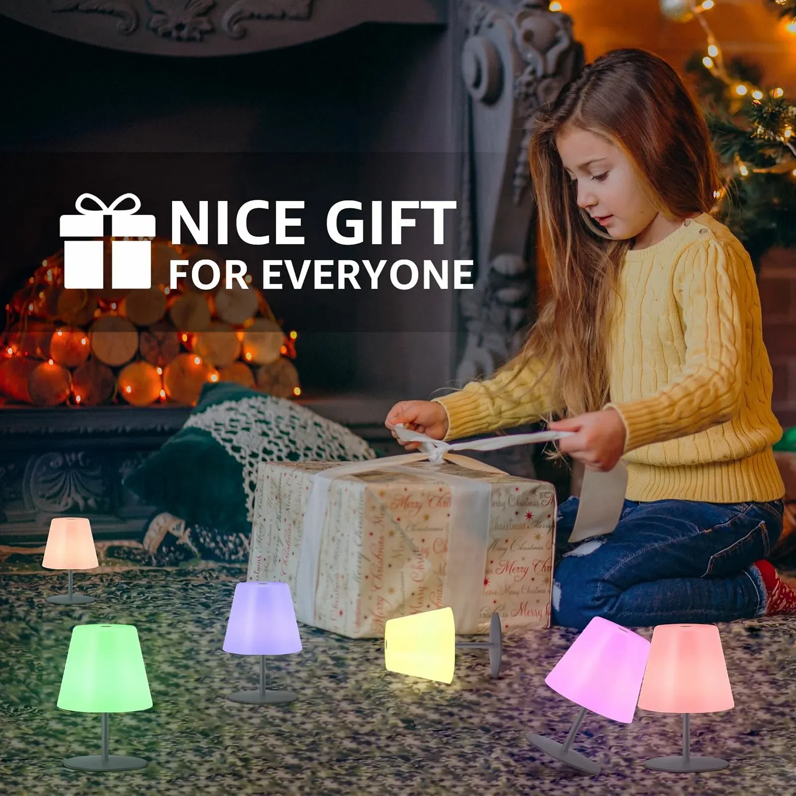 Настільна LED лампа акумуляторна Набір з 2 шт. Touch Dimmable Warm White / RGB USB-C IP44 сіра, фото №4