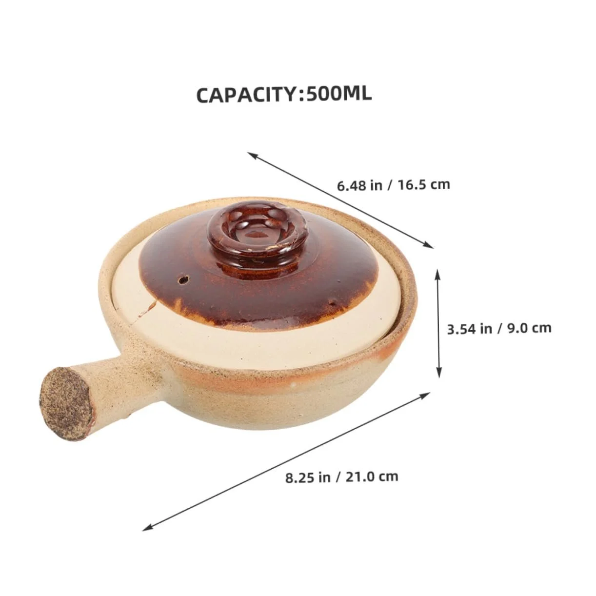 Кастрюля BESTYASH керамическая термостойкая с крышкой и ручками, фото №6