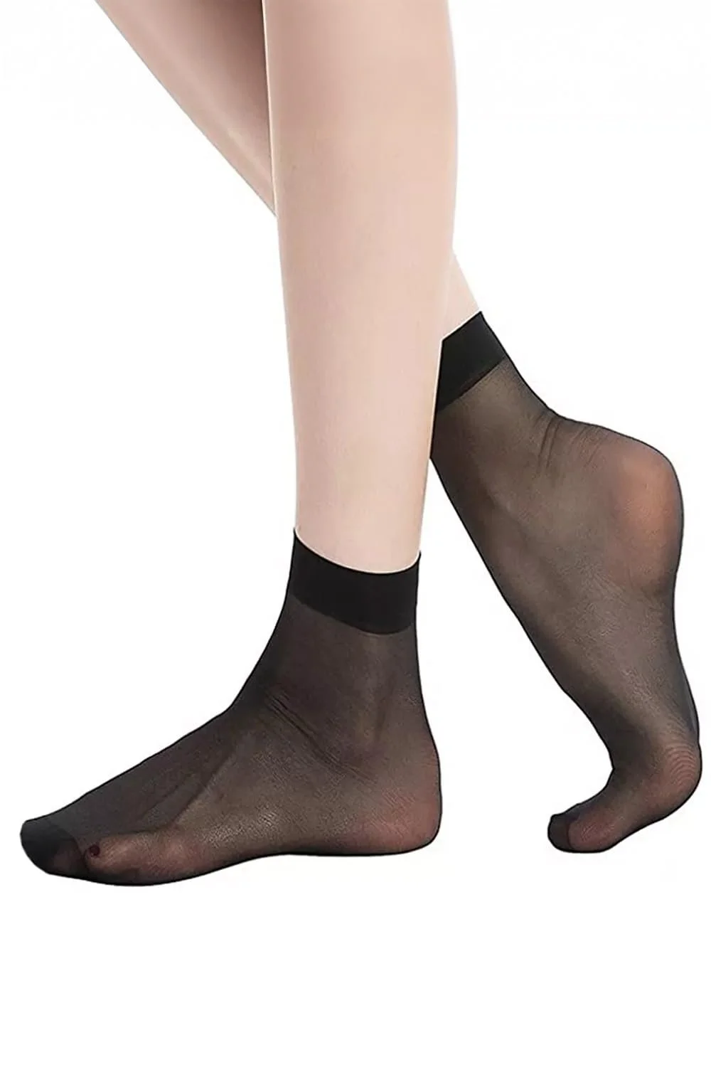 Женские носки Aurellie Тонкие 20 Den Без Эластичной Резинки Комфортные Носки Lycra Полупрозрачные Черный Натуральный Бежевый Наборы 3, 5 или 10 пар, фото №5