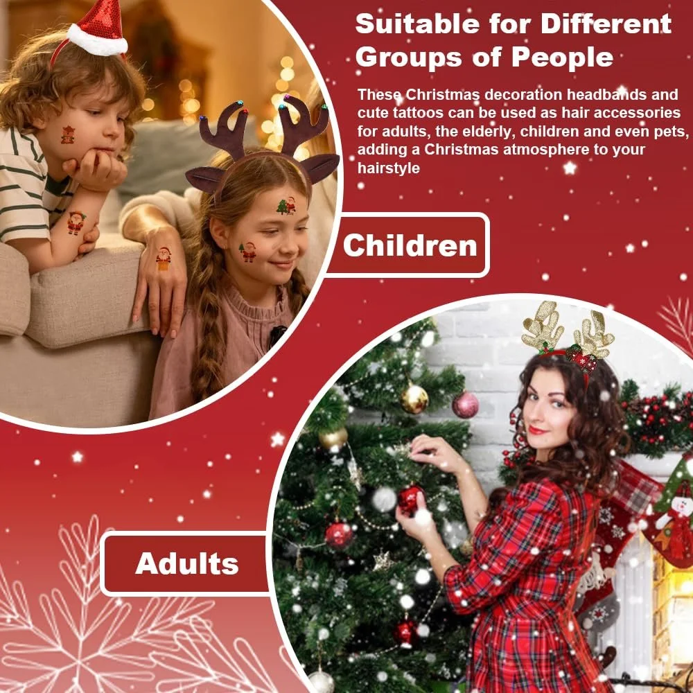 Набір Різдвяних Жіночих Обручів для Голови, фото №7 Набір Різдвяних Жіночих Обручів для Голови, фото №7