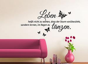 Наклейка на стіну Grandora W996 Leben heißt Метелики 80 x 37 см Фіолетовий synthetic.ua - Фото 1