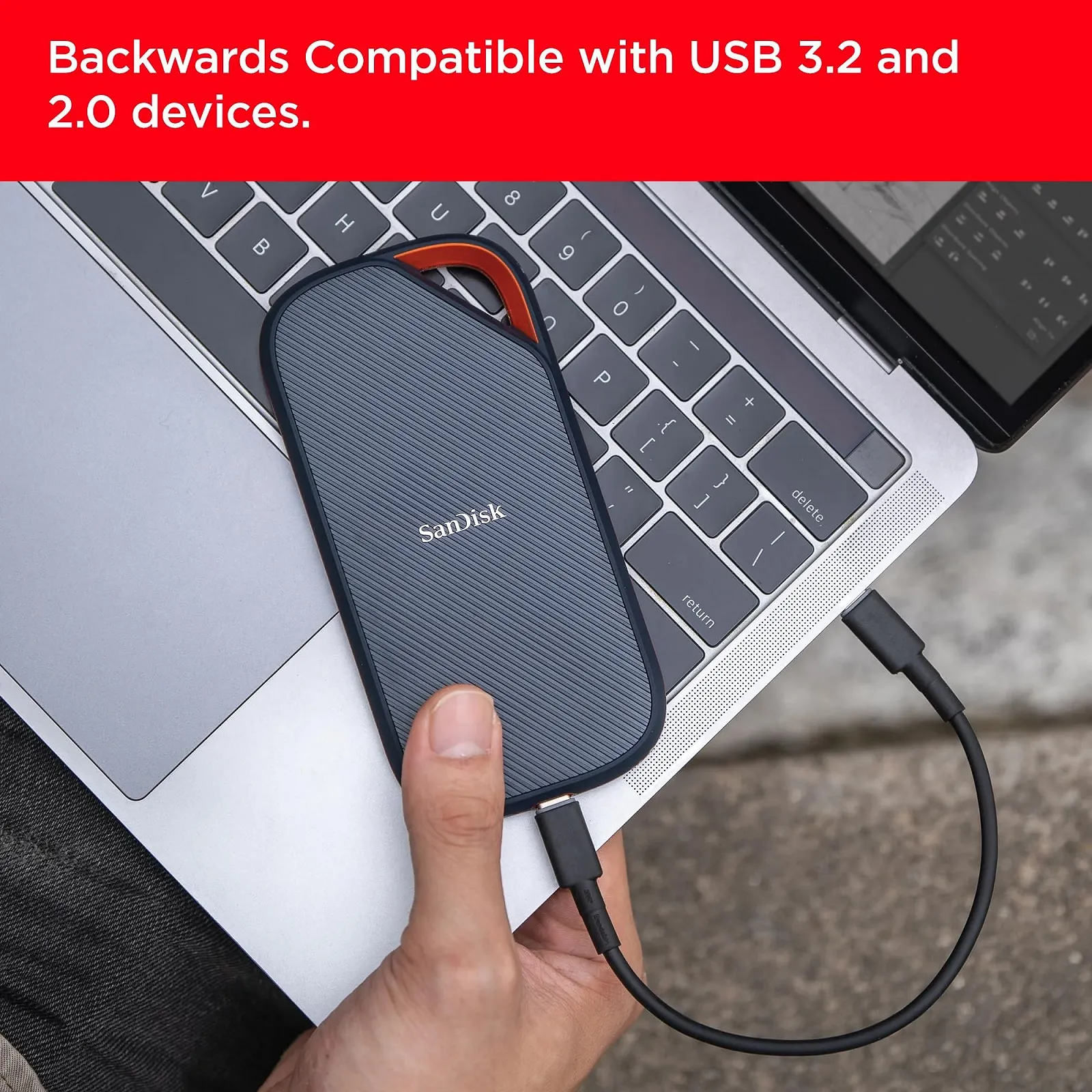 Портативний SSD-накопичувач SanDisk Extreme PRO 2TB USB4 IP65, фото №3 Портативний SSD-накопичувач SanDisk Extreme PRO 2TB USB4 IP65, фото №3
