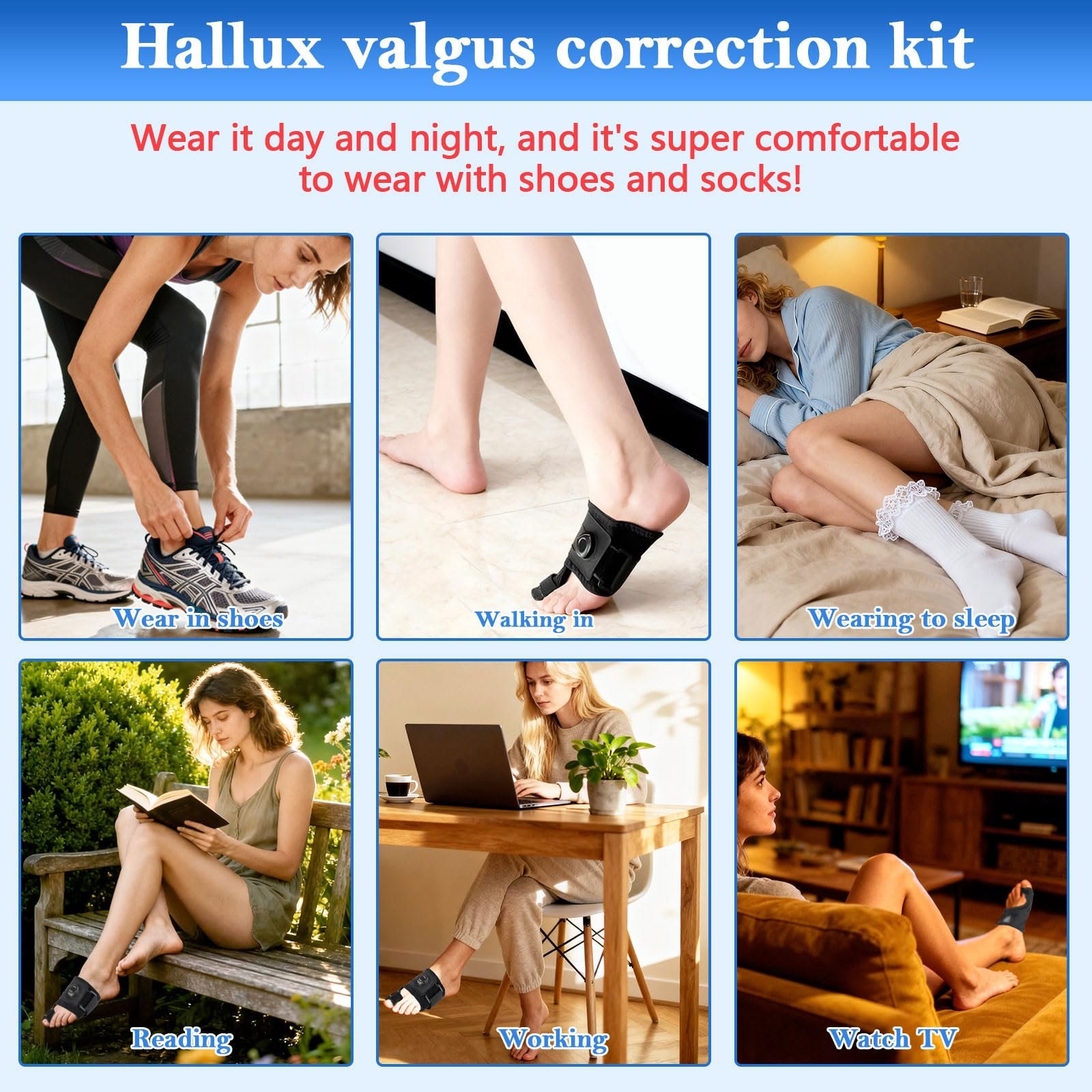 Коректор великого пальця стопи з 2 силіконовими роздільниками для пальців Шина, фото №7