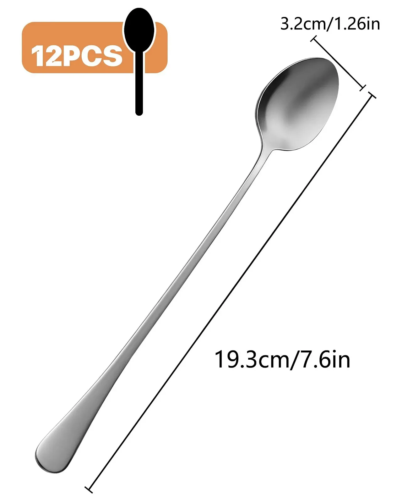 Ложка чайна Lang 12 штук, 19 см, з нержавіючої сталі, дзеркально полірована, можна мити в посудомийній машині, фото №2