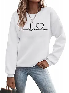 Женский Свитшот Minetom с принтом Love, длинные рукава, круглый вырез горловины, свободный, повседневный, спортивный, уличный стиль, без капюшона, осенне-зимний - Фото 1