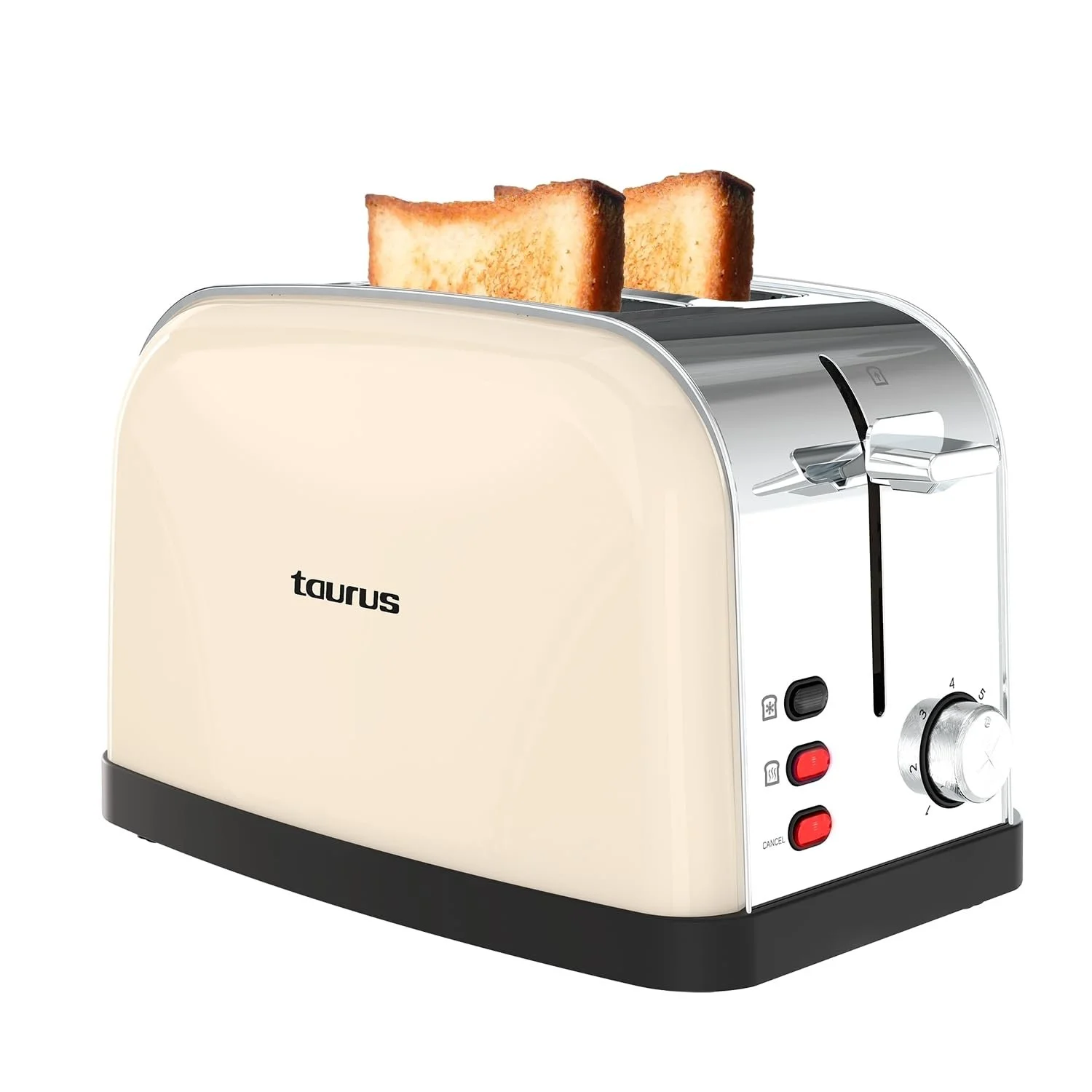 Тостер Taurus Vintage II Cream 950 Вт, 2 слоти, 7 рівнів підсмажування, 3 функції, корпус з нержавіючої сталі, самоцентрування, висувний піддон для крихт, зберігання кабелю, кремовий, фото №1
