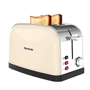 Тостер Taurus Vintage II Cream 950 Вт, 2 слоти, 7 рівнів підсмажування, 3 функції, корпус з нержавіючої сталі, самоцентрування, висувний піддон для крихт, зберігання кабелю, кремовий - Фото 1