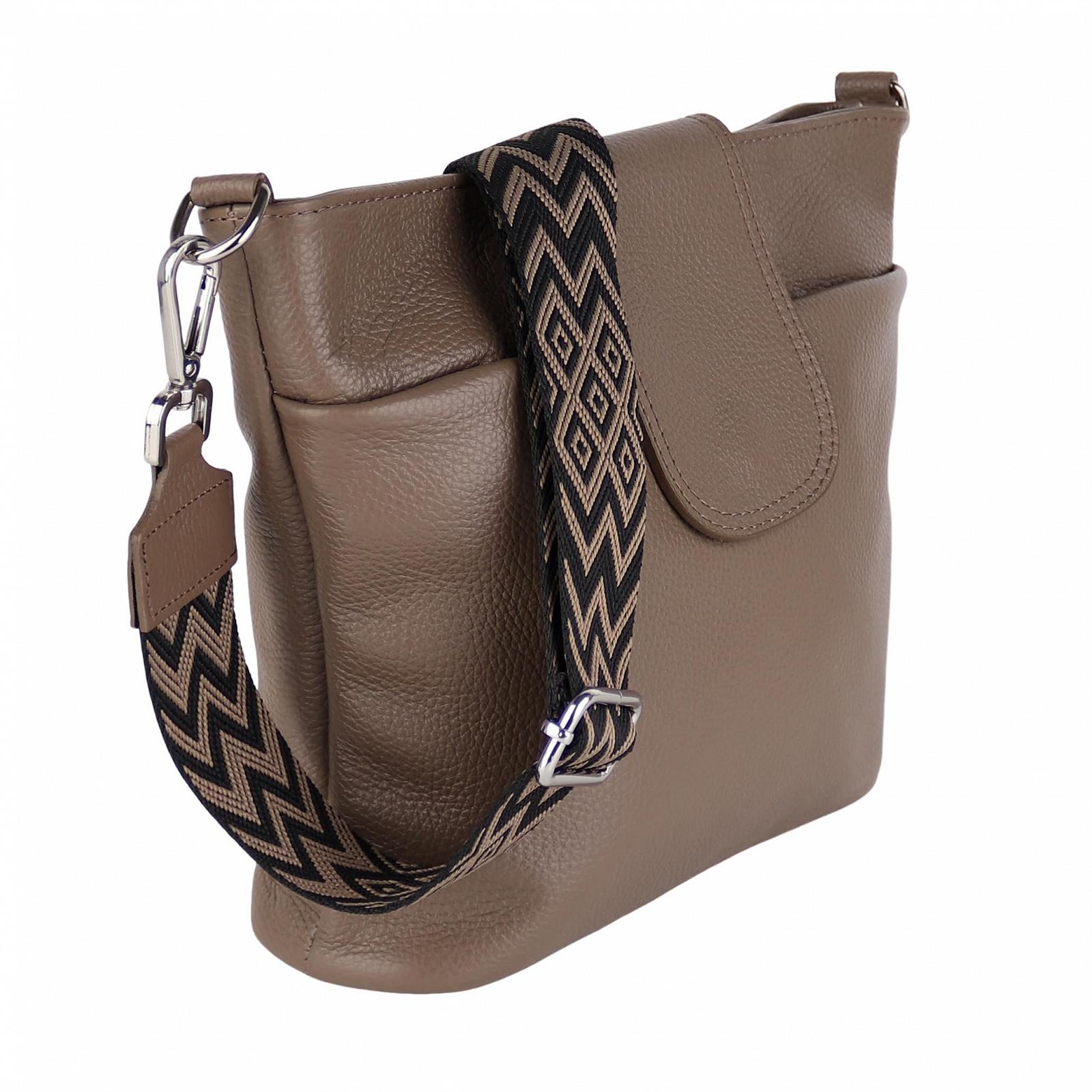 Сумка на плечо MIRROSI, натуральная кожа, сделано в Италии, стиль бохо, 30 x 24.50 x 9 см (Ш x ВxТ), много места для хранения, фото №2