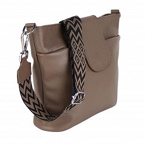 Сумка на плечо MIRROSI, натуральная кожа, сделано в Италии, стиль бохо, 30 x 24.50 x 9 см (Ш x ВxТ), много места для хранения synthetic.ua - Фото 1