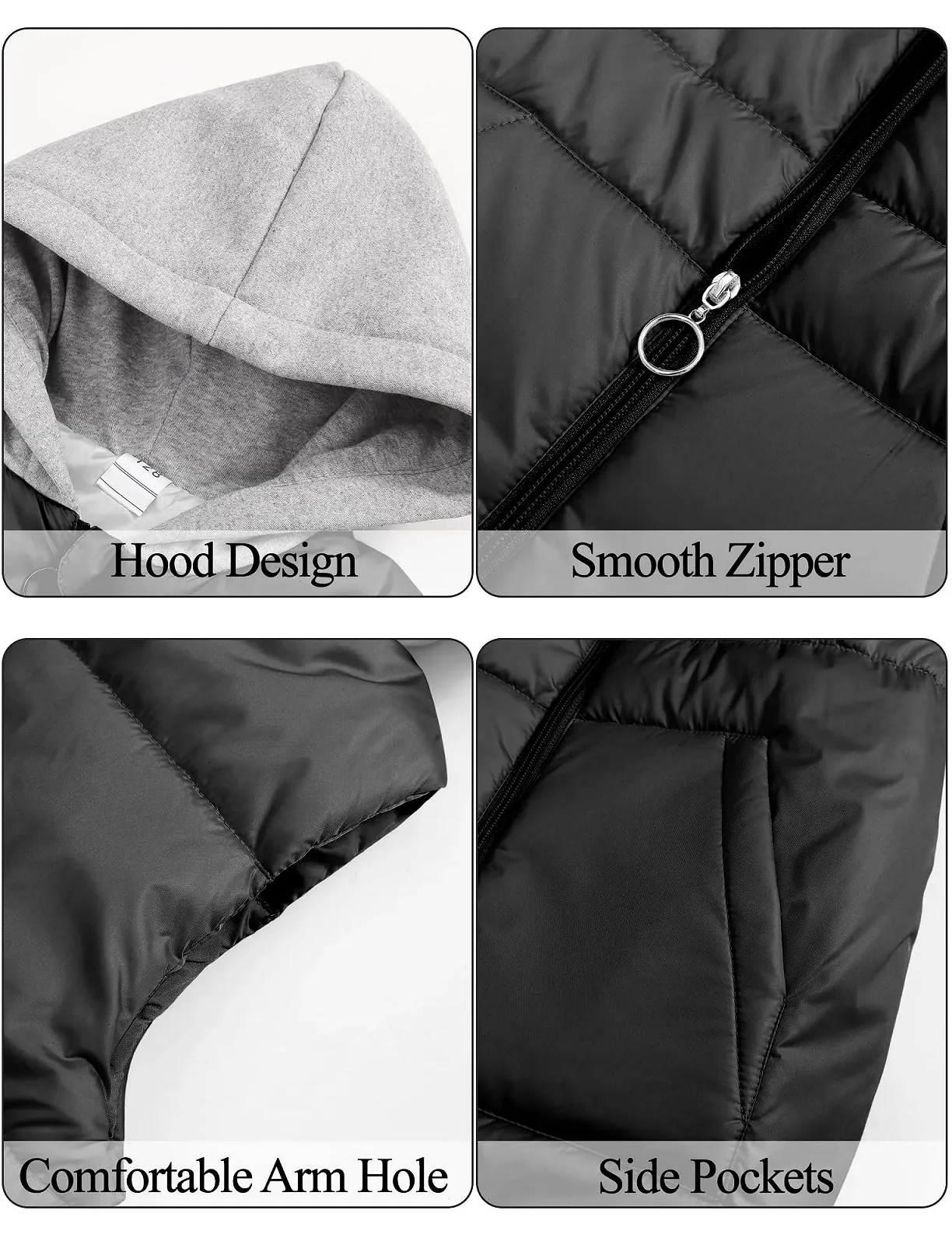 Дитячий пуховий жилет SEAUR з капюшоном, зимовий, фото №3