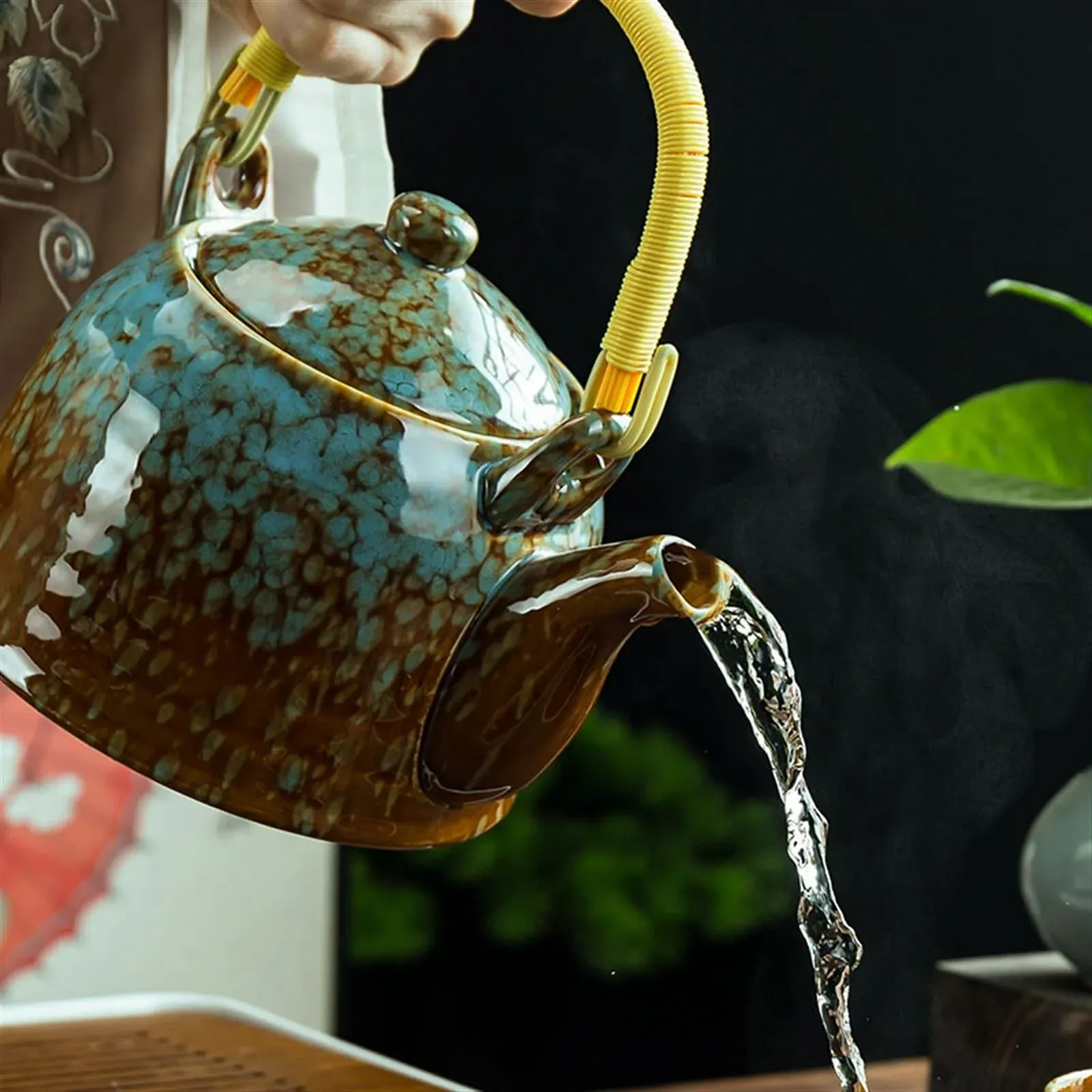 Чайник Керамический Чайный Набор Градиентный Цвет Celadon Чайник Бытовой Ретро Чайник Большой Емкости Ручка Чайник 900 мл, фото №4 Чайник Керамический Чайный Набор Градиентный Цвет Celadon Чайник Бытовой Ретро Чайник Большой Емкости Ручка Чайник 900 мл, фото №4
