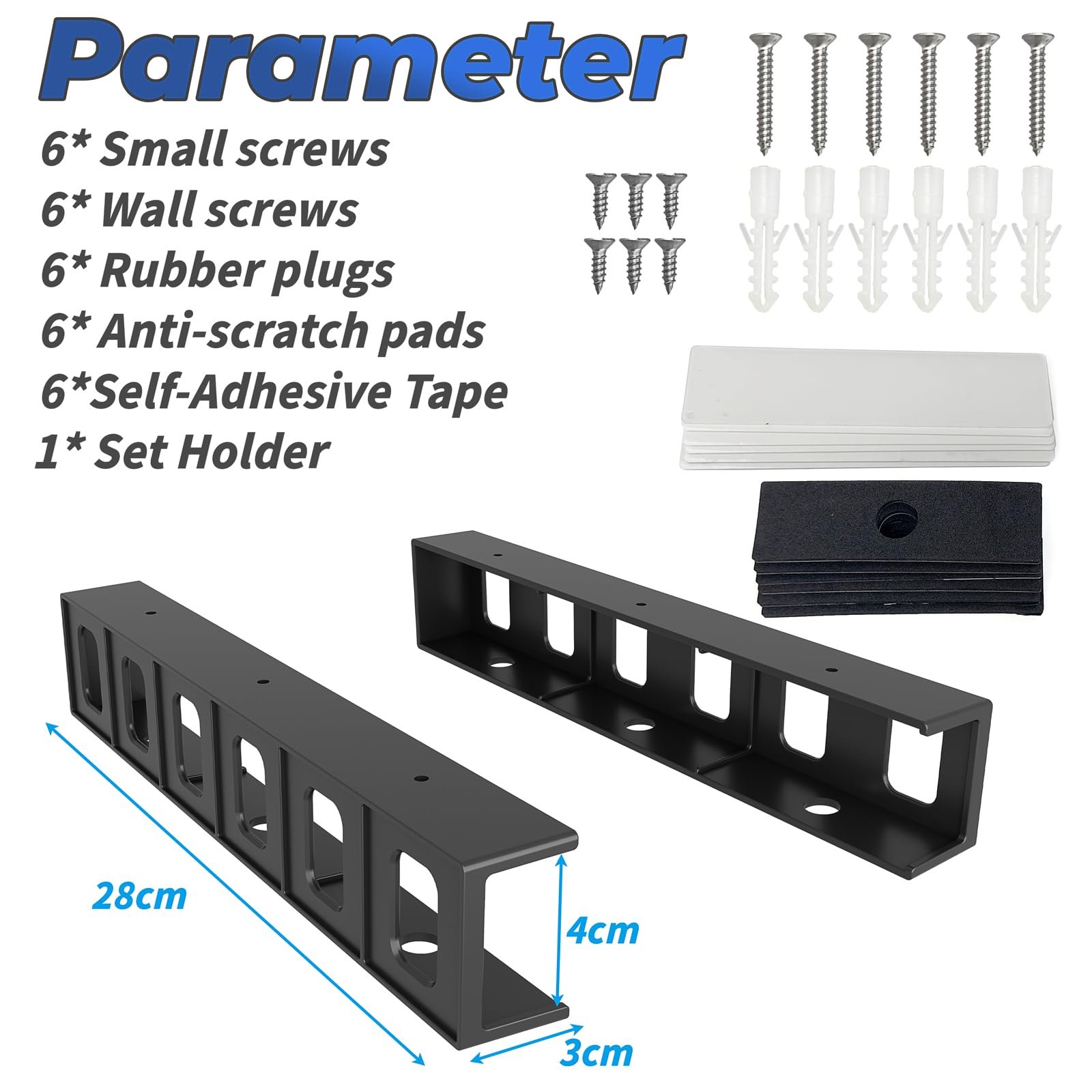 Крепление для ноутбука sciUu Подстольное/настенное многофункциональное место для хранения ноутбуков, планшетов, клавиатур, модемов, ТВ-приставок, органайзер для экономии места на столе и стене, для устройств <4 см толщиной, фото №2