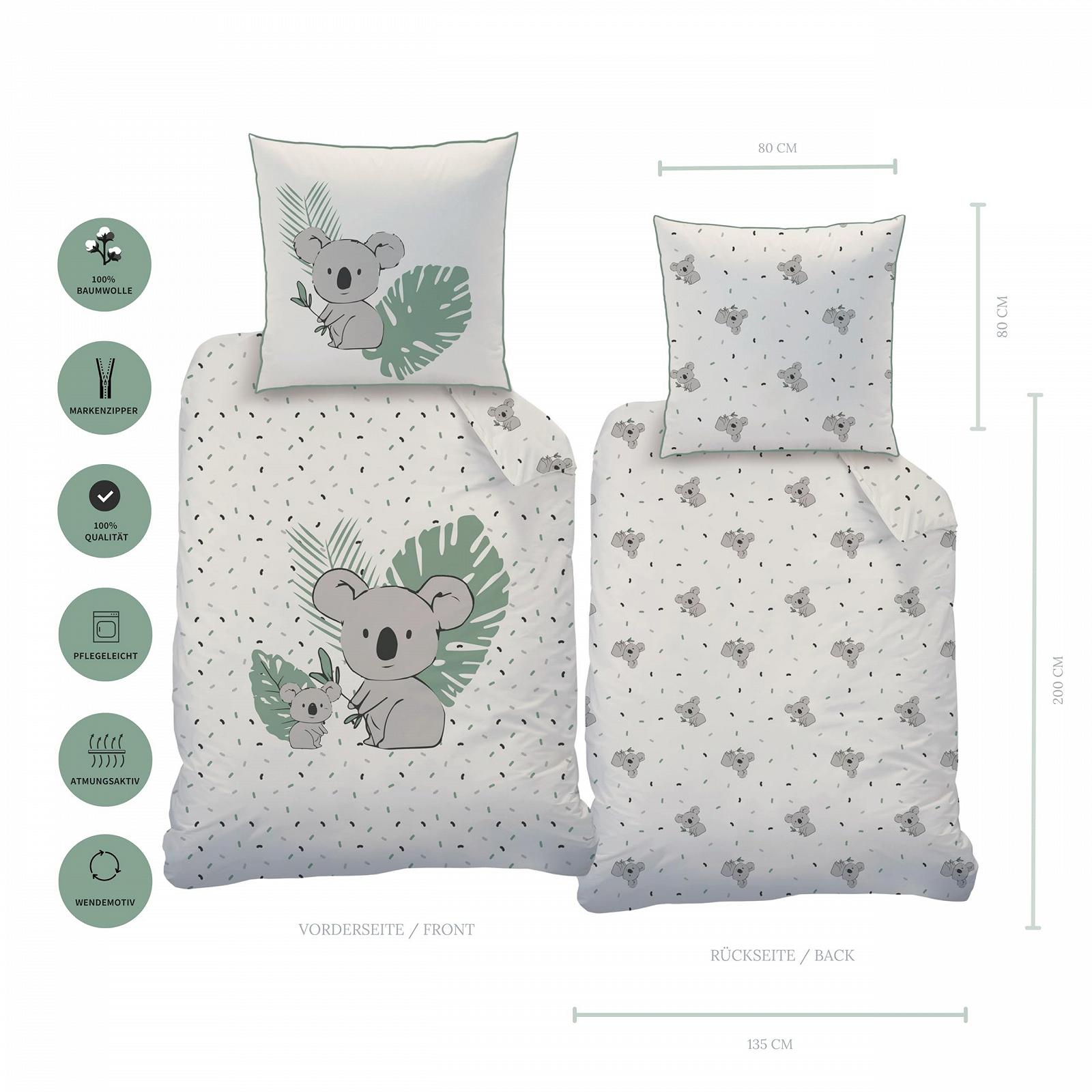 Дитячий комплект постільної білизни Koala 135 x 200 см, 80 x 80 см, бавовна, фото №2