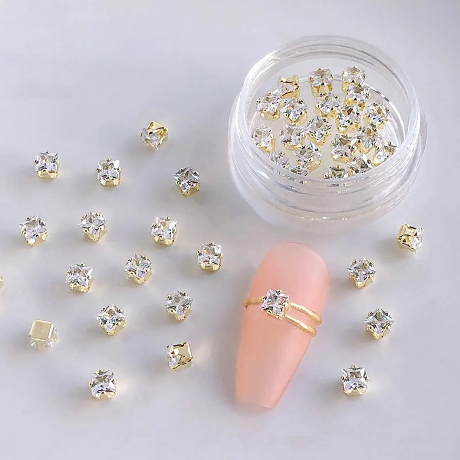 Украшения для ногтей 20шт/коробка Блестки Цирконий Кубический Блестящий Стразы для ногтей Ювелирные украшения для женщин Рождественские Подарки на День рождения F, фото №3