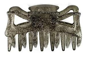 Заколка для волос WeLoveBeads большая Приблизительно 9 см Дымчато-серая с серебрянными блестками - Фото 1