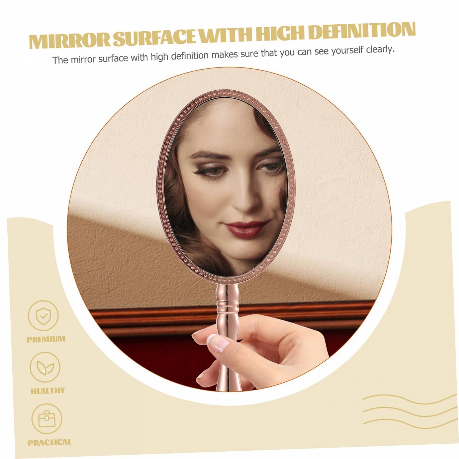 Зеркало Angoily 5 шт Портативное косметическое зеркало с ручкой Розовое золото, фото №7