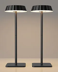 Настільна лампа EppieBasic бездротова акумуляторна набір з 2 шт 18 W швидка зарядка 3 колірні температури диммована IP65 водонепроникна чорна - Фото 1