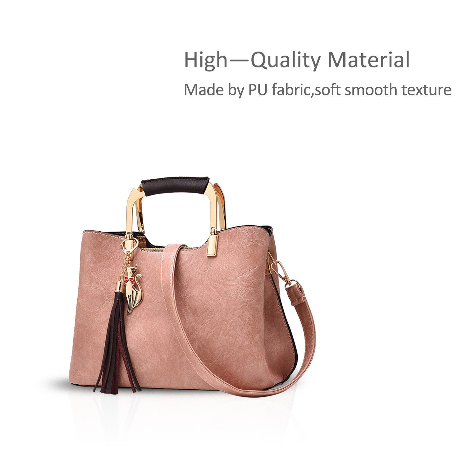 Сумка с короткими ручками NICOLE&DORIS Женская Сумка через плечо Сумка-тоут с кисточкой для женщин из искусственной кожи, фото №3