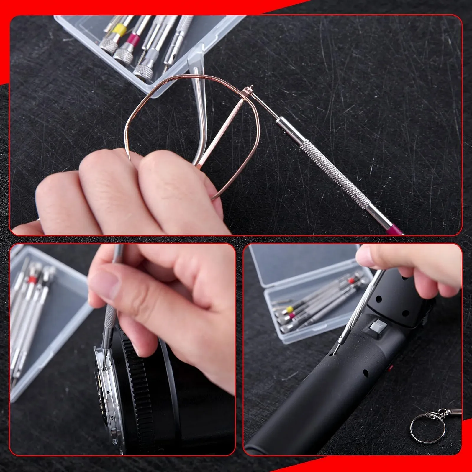 Набір викруток прецизійних мікро 0.8-1.6 мм 6 шт. із запасними лезами та кейсом, фото №2