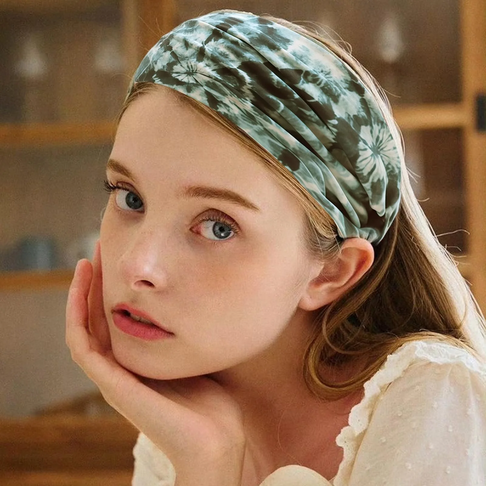Пов'язка на голову Жіноча Ретро Богемний стиль Широка, фото №5 Пов'язка на голову Жіноча Ретро Богемний стиль Широка, фото №5