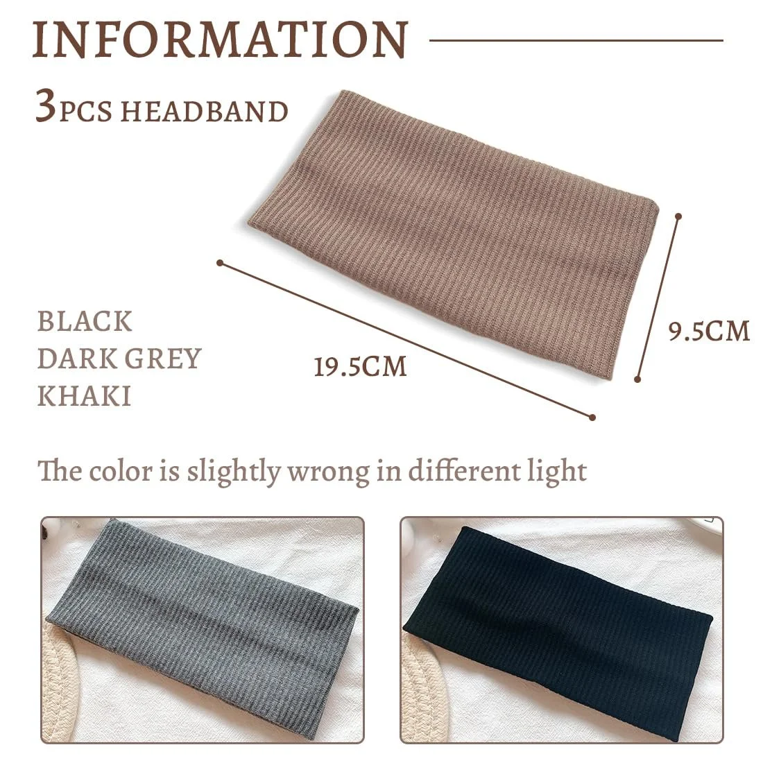 Набір з 3 пов'язок для волосся Спортивні, фото №2 Набір з 3 пов'язок для волосся Спортивні, фото №2
