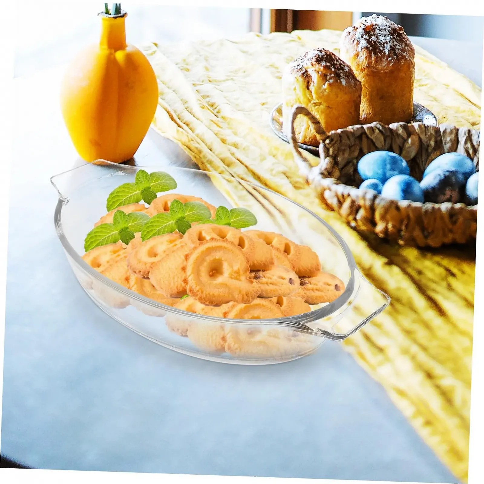 Форма для випікання Sosoport скляна з ручками жаростійка прозора Borosilicate Glass, фото №3