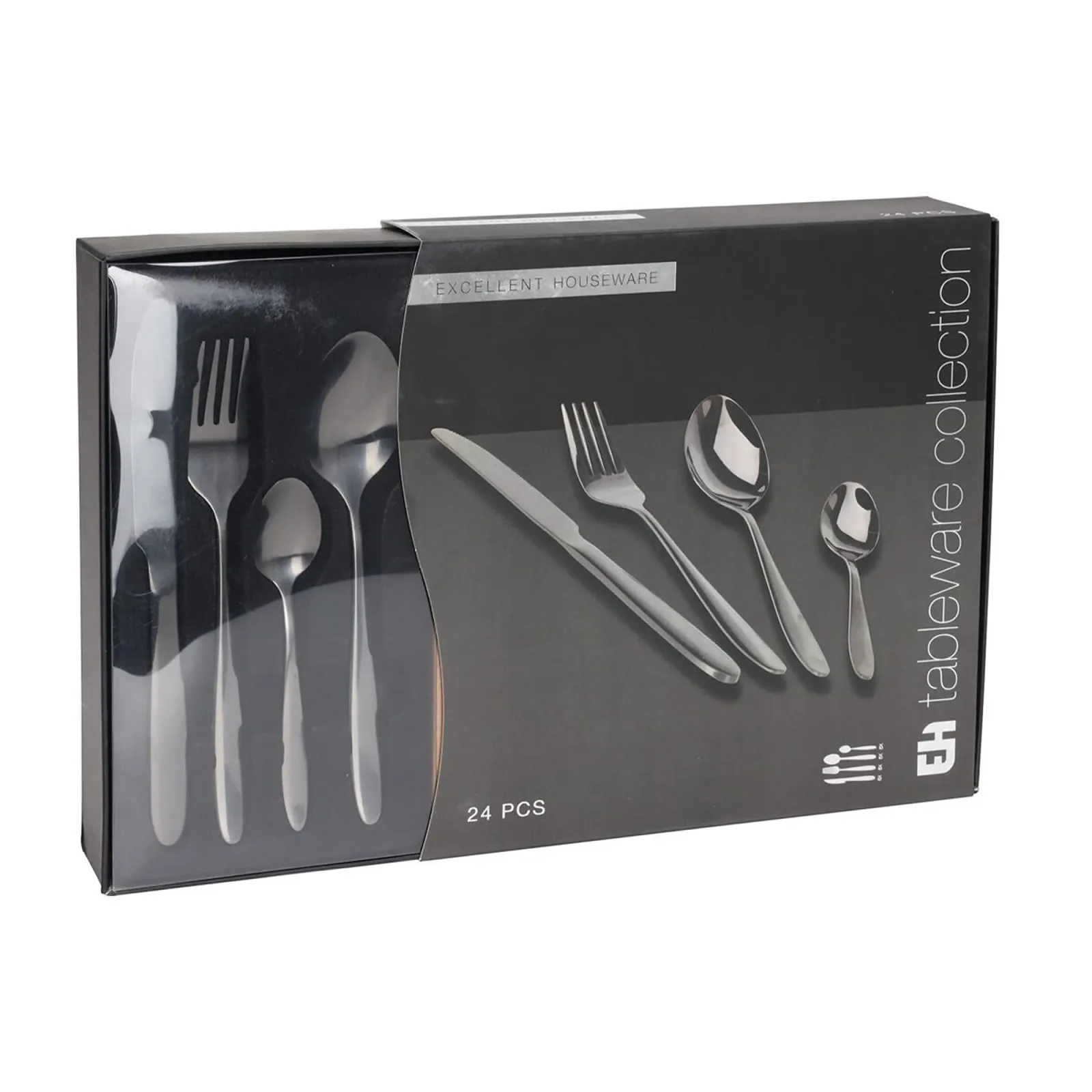 Набір столових приборів Well Home 24 предмети нержавіюча сталь з чорним покриттям, фото №6 Набір столових приборів Well Home 24 предмети нержавіюча сталь з чорним покриттям, фото №6