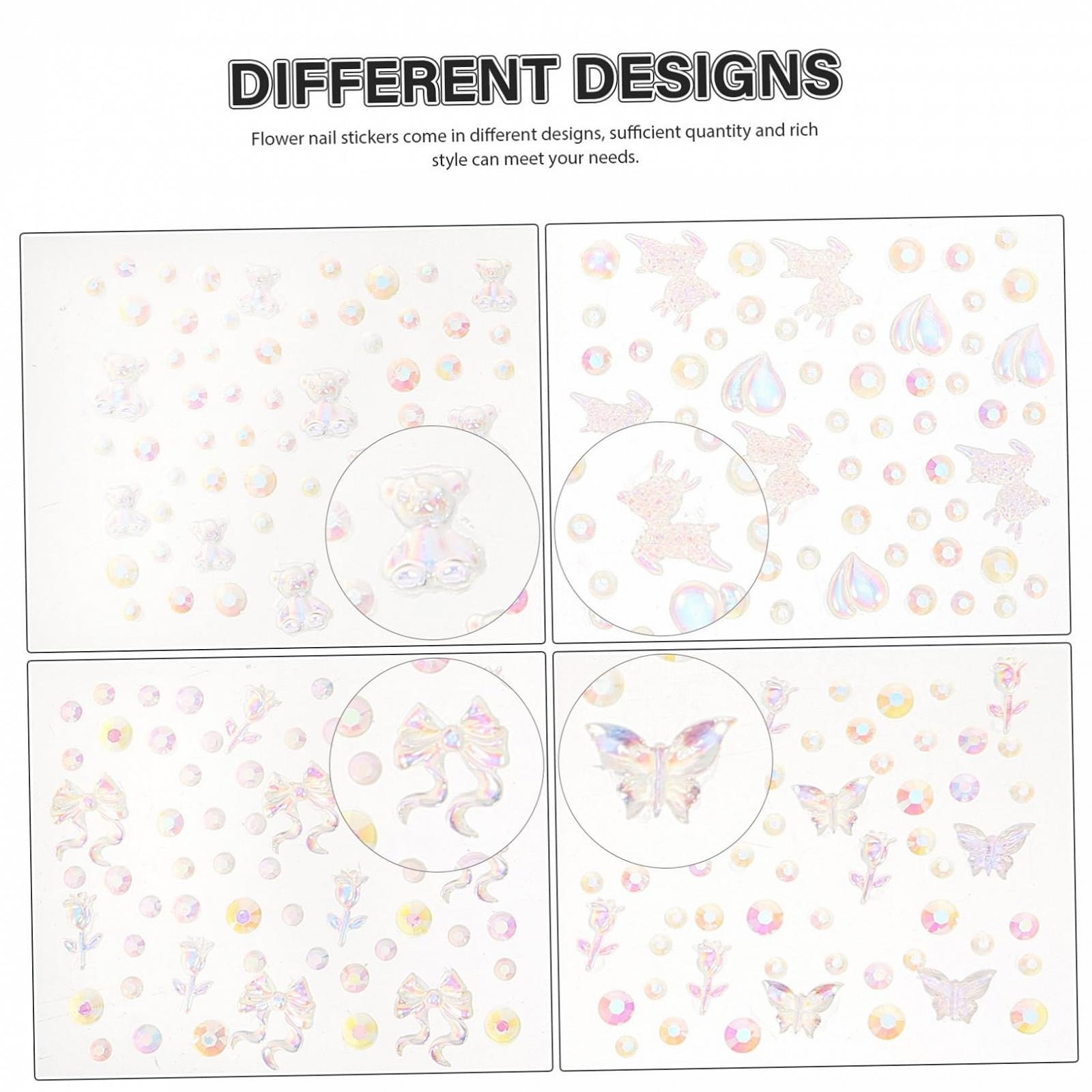 Украшения для ногтей DOITOOL 4 листа Стразы для ногтей Маленькие украшения для ногтей, фото №9