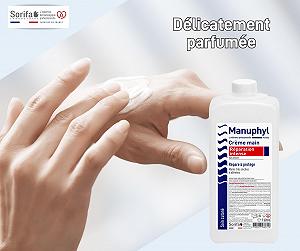 Крем Manuphyl Intensive Repair для очень сухой и поврежденной кожи рук с низким содержанием жира, легким ароматом, обогащенный глицерином и протеинами пшеницы - 1 литр synthetic.ua - Фото 1