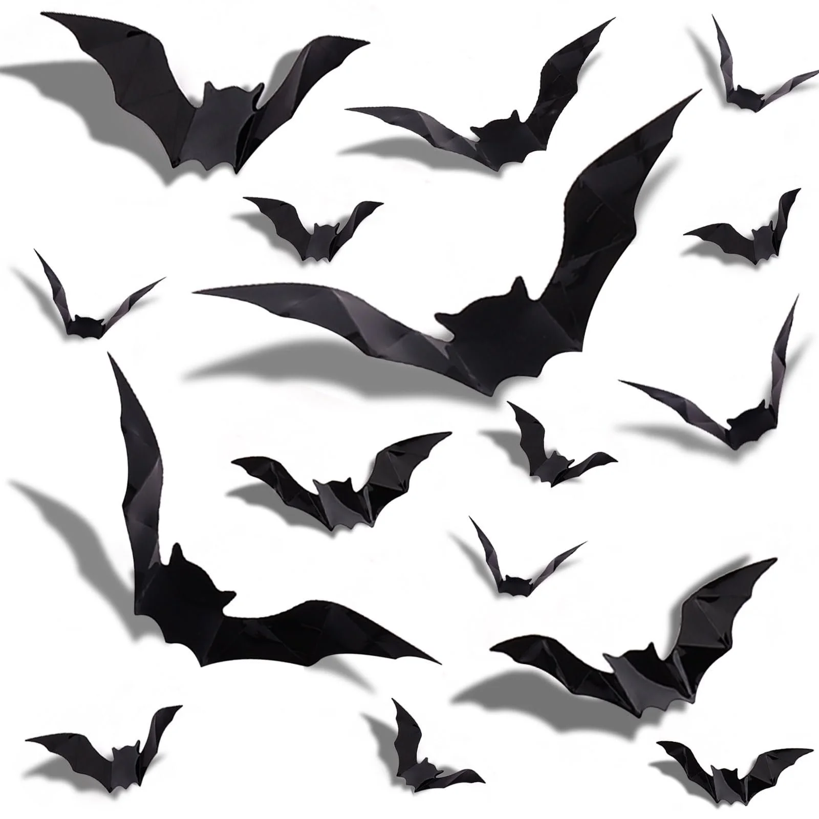 Наклейки на стіну GoldRock Halloween 3D Bat Decoration Водонепроникний ПВХ Чорний 32 шт., фото №1