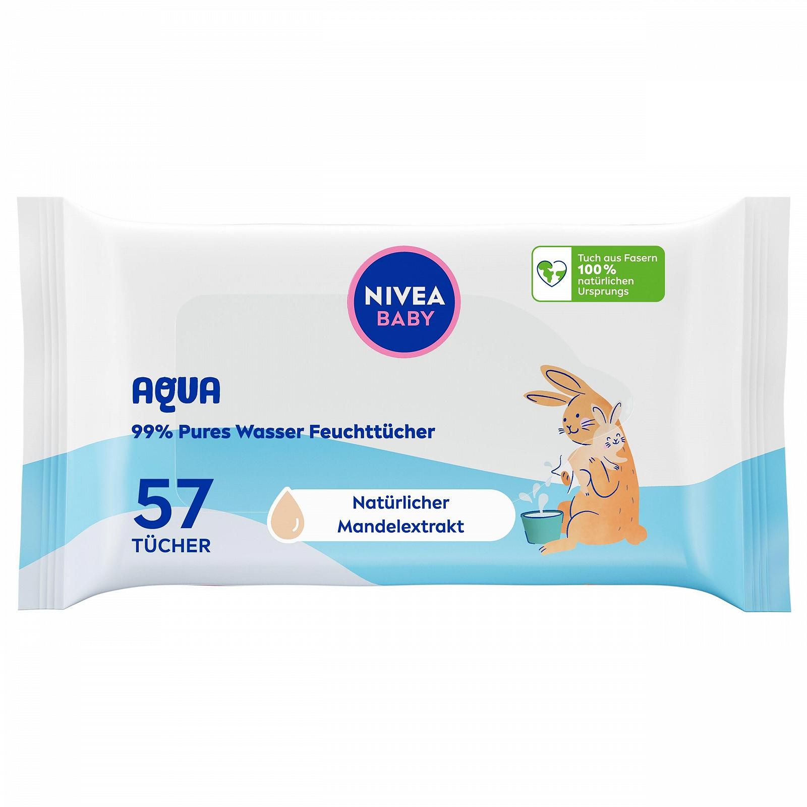 Вологі серветки NIVEA BABY AQUA 57 шт., фото №1
