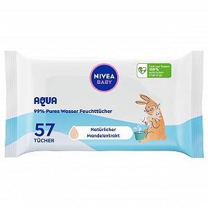 Вологі серветки NIVEA BABY AQUA 57 шт. - Фото 1