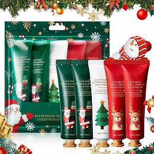 Крем для рук Різдвяний, Набір з 5 міні-кремів для рук, Зволожуючий та живильний - Фото 1