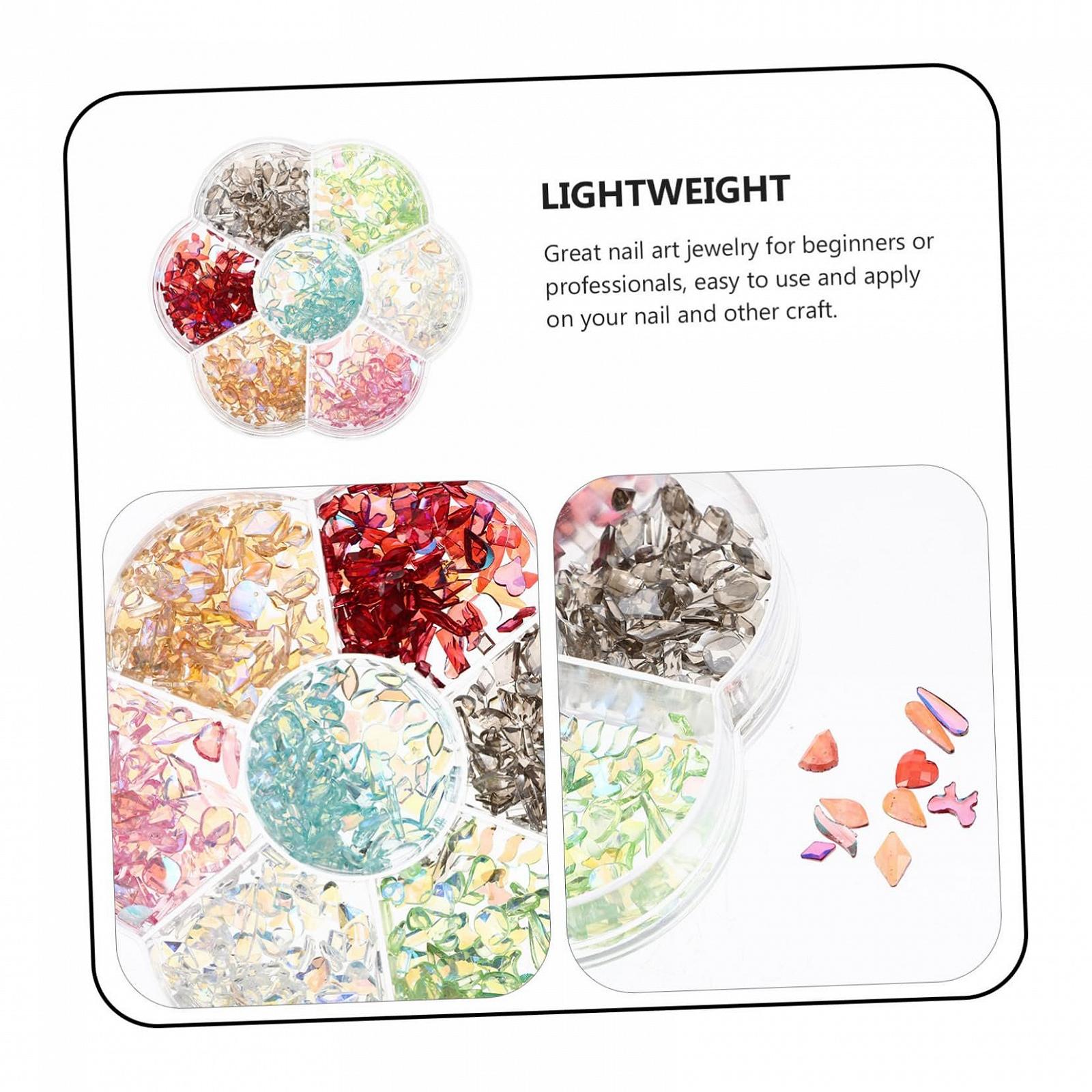 Прикраси для нігтів FRCOLOR 5 коробок Модні орнаменти з дорогоцінним камінням, фото №8