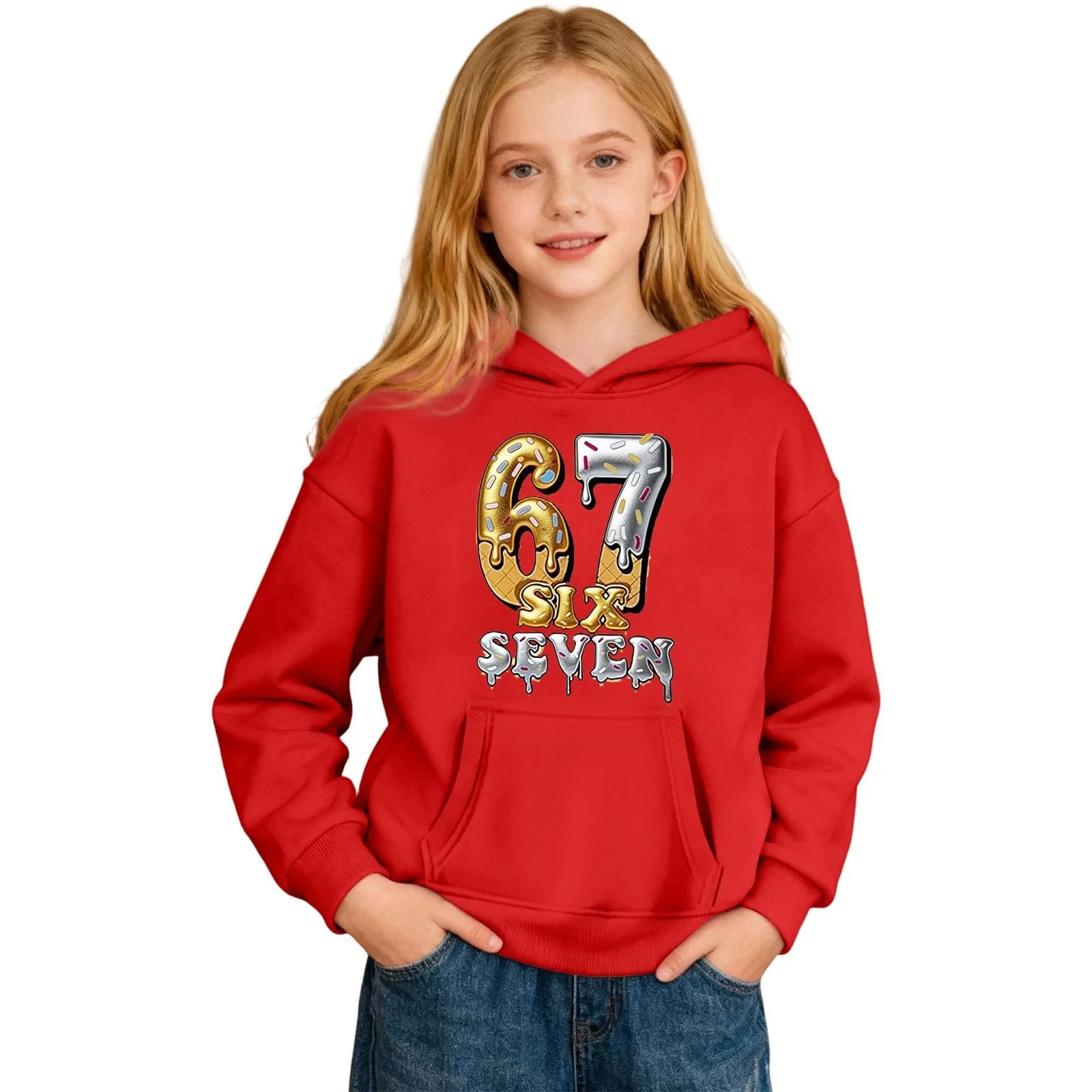 Дівчачий худі з принтом морозива, м'який, фото №4