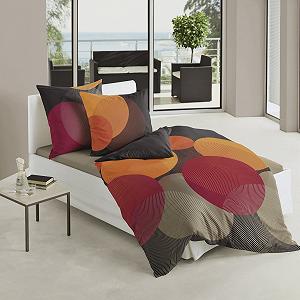 Постільна білизна Bierbaum Maco Satin Design Petrol, 135 x 200 см та 80 x 80 см, какао synthetic.ua - Фото 1